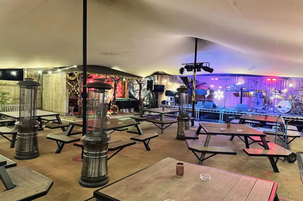 Beer Garden with Stretch Tent at The Mitre Pub in Buckingham