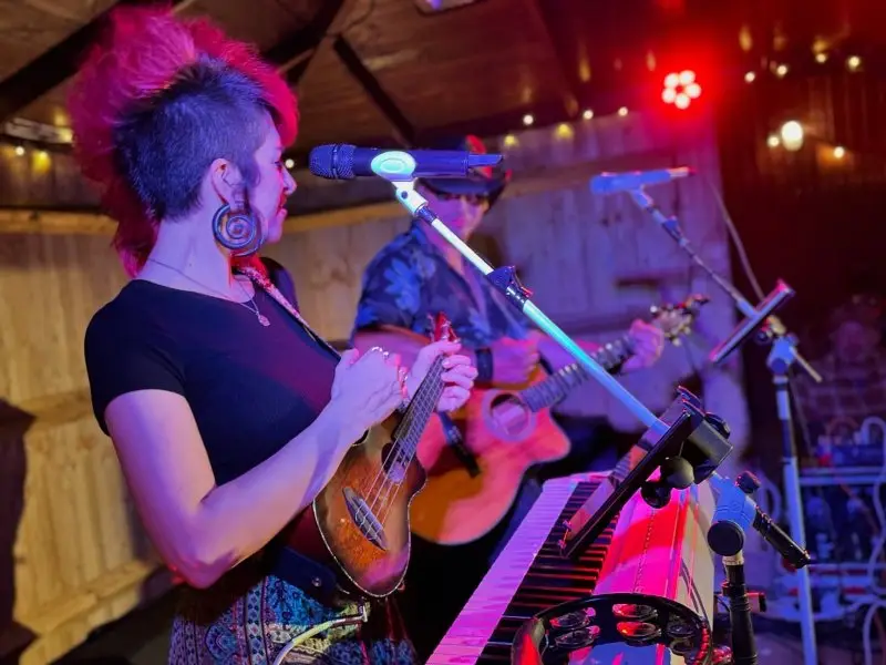 Willow Hill Gig at The Mitre Pub in Buckingham Beer Garden with Stretch Tent